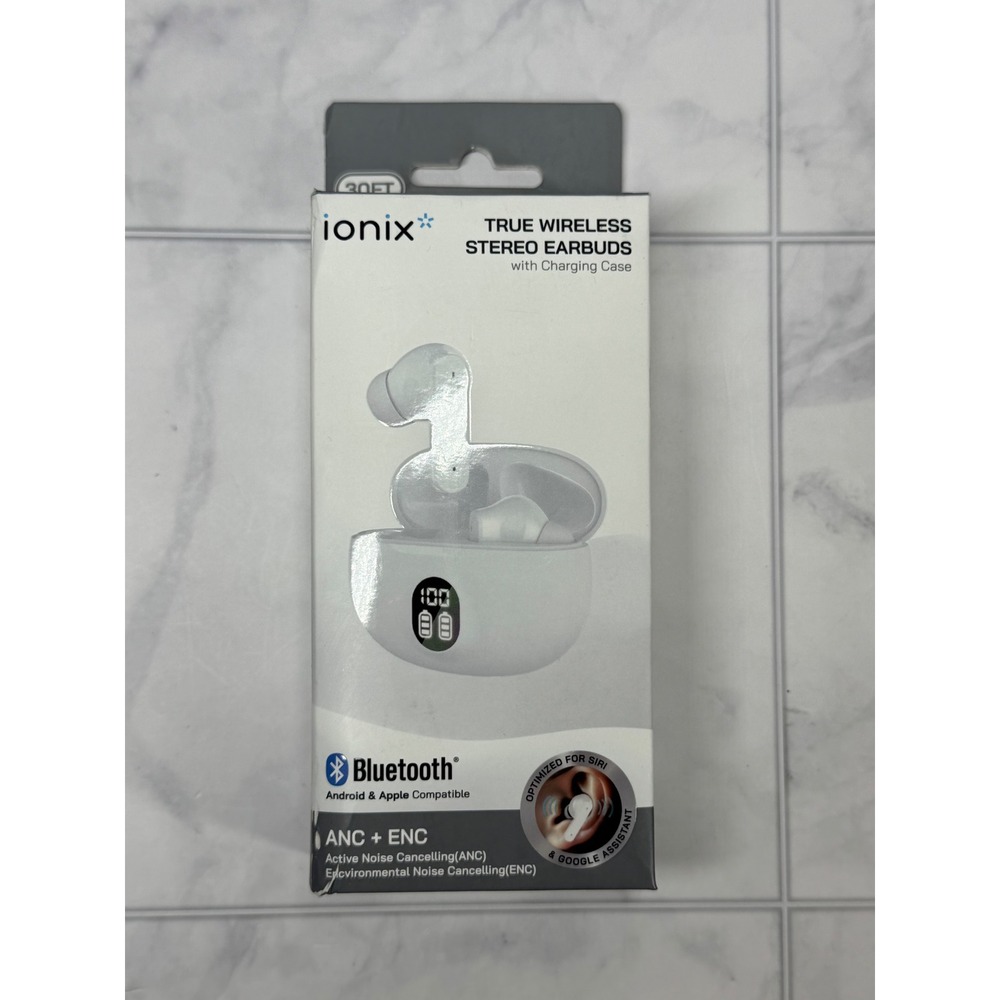Ionix True Wireless Stereo Earbuds ANC ENC Bluetooth White 4TWS-52/24